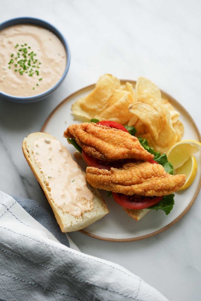 catfish poboy with remoulade