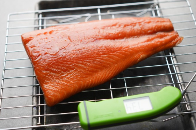 resting smoked salmon