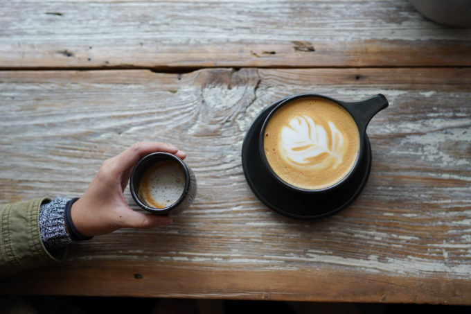 Revival Coffee's latte and cortado