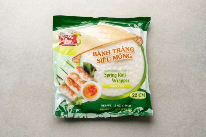 package of dried spring roll wrapper (rice paper)
