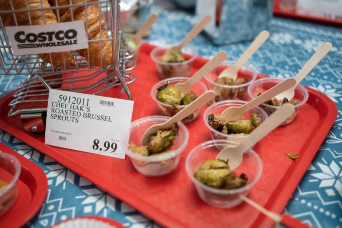 sample cups of brussels sprouts