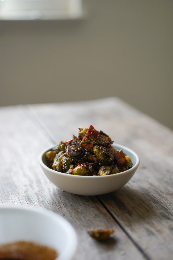 roasted brussels sprouts with glaze bowl