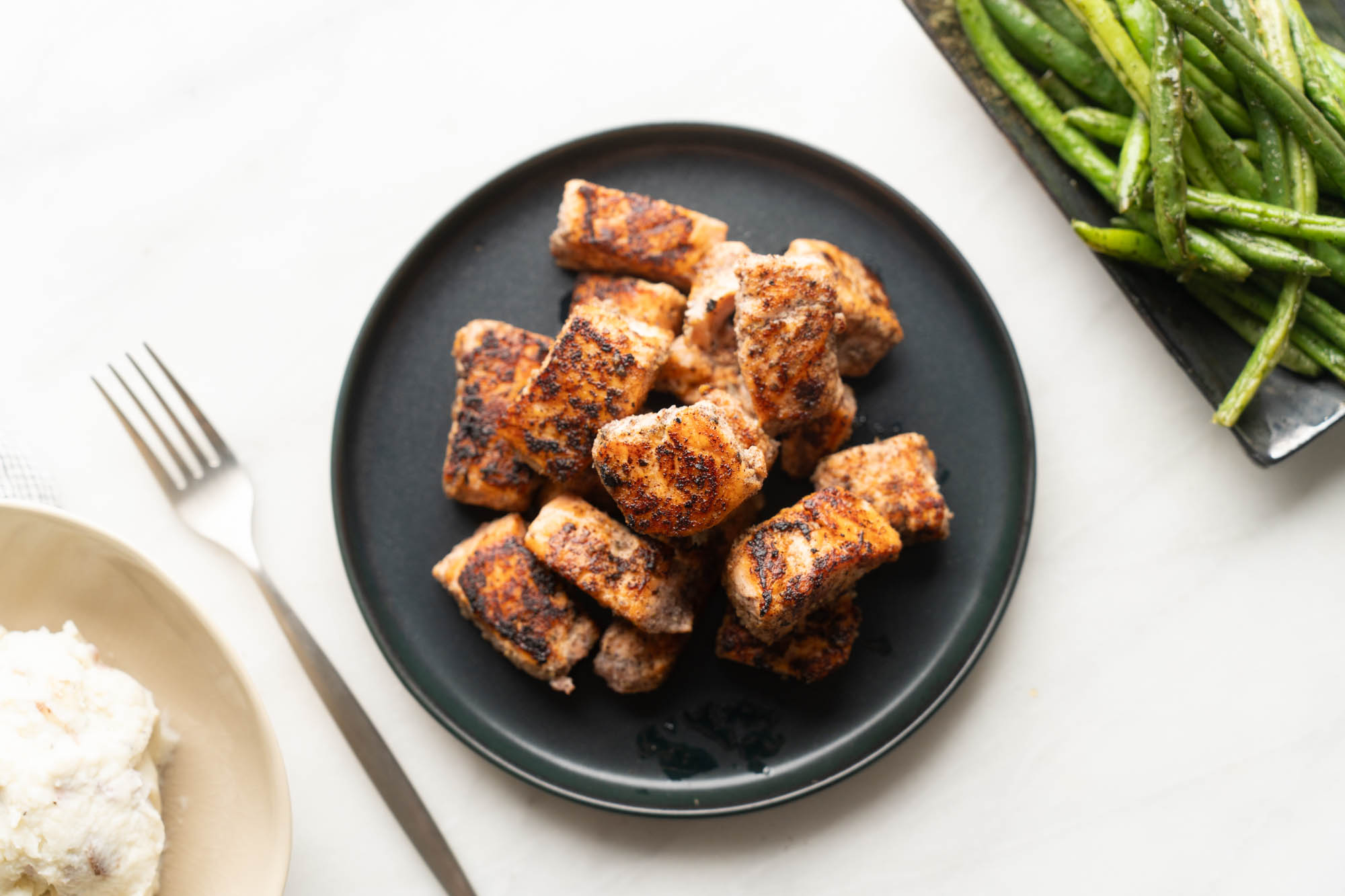 PanFried Salmon Bites Recipe Hungry Huy