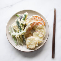 vegetable tempura plate