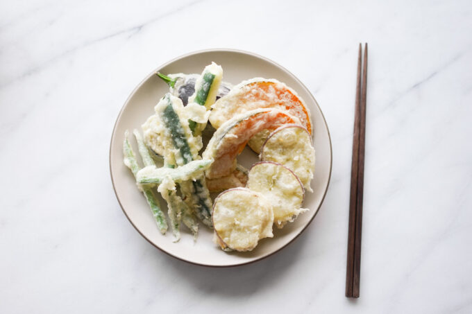 vegetable tempura plate