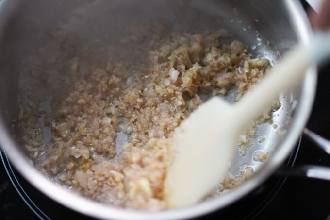 sauteing shallot, garlic, onion