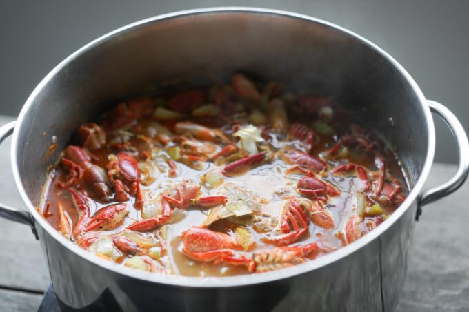 pot of seafood stock