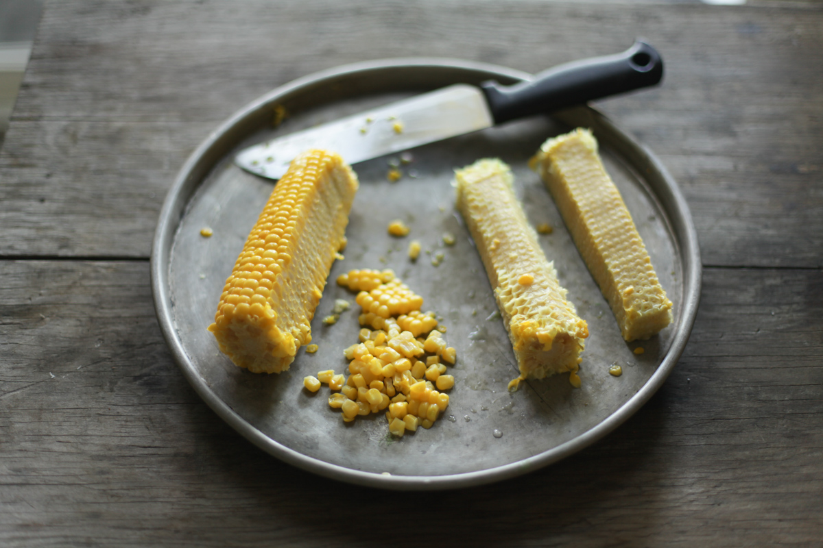 sliced ears of corn