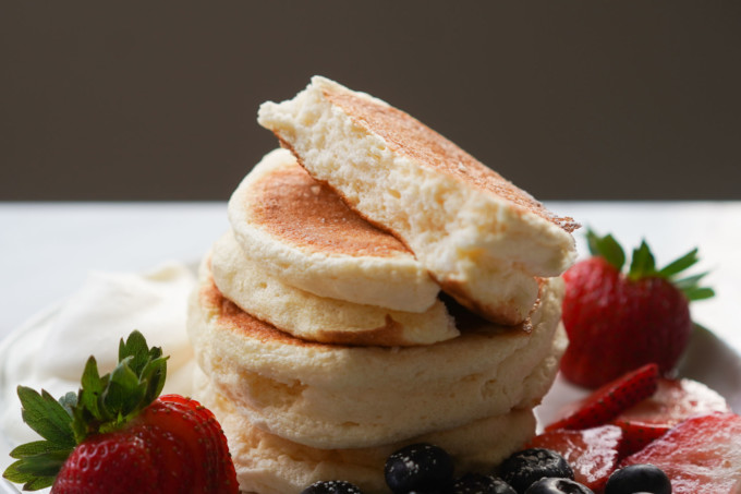 closeup souffle pancake texture
