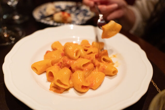 spicy vodka sauce rigatoni from Carbone