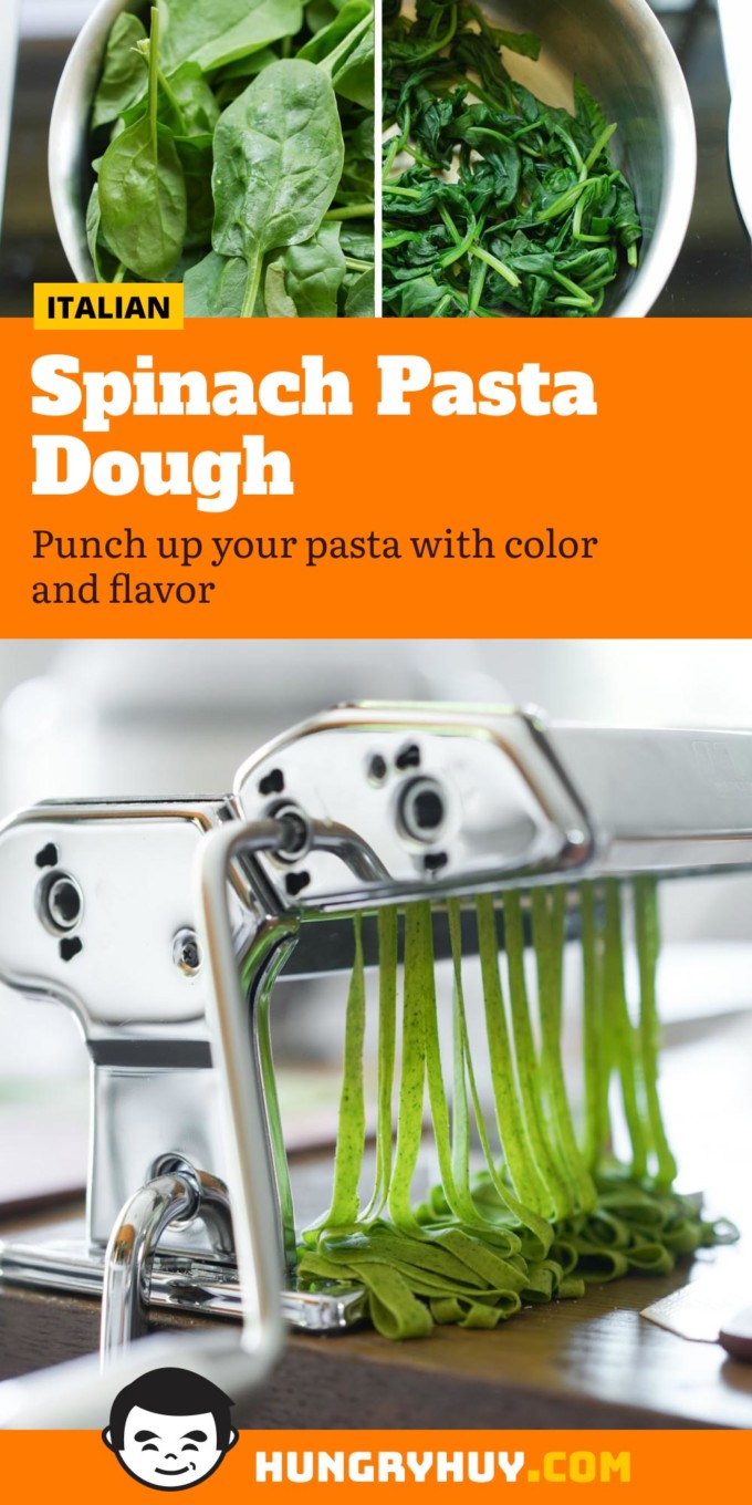 spinach pasta dough Pinterest image