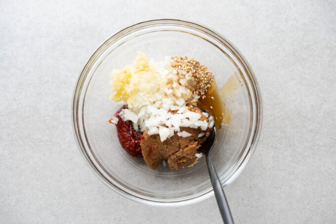 ssamjang ingredients in a bowl