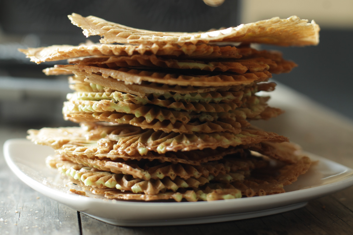 stacks of banh kep