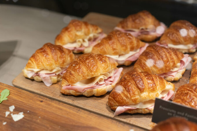 Starbucks Reserve Roastery ham and cheese croissant sandwiches