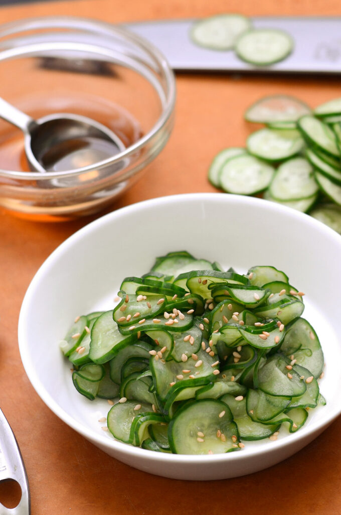 Sweet Cucumber Salad - Eat Yourself Skinny