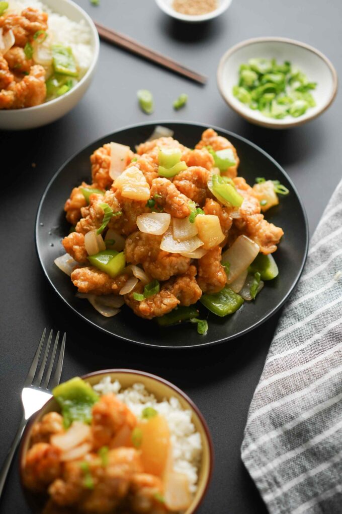 homemade sweet and sour pork w rice