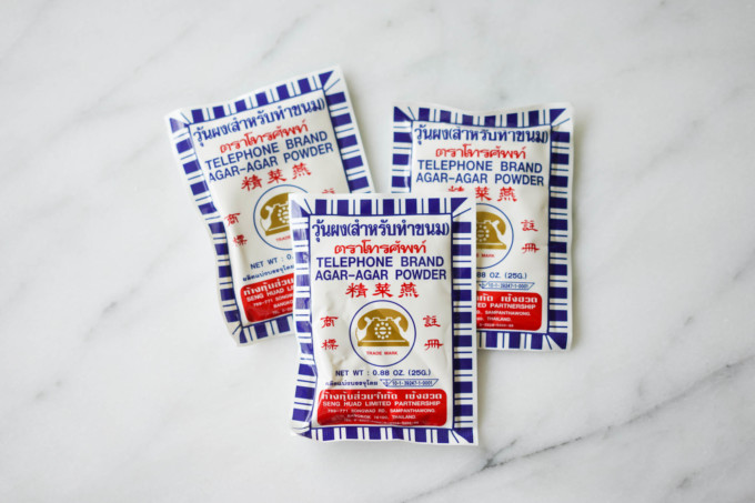 3 packets of Telephone brand agar agar powder