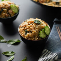 closeup of Thai fried rice bowl