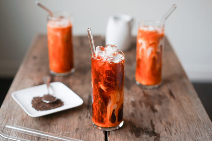 glasses of thai iced tea