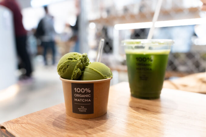 The Matcha Tokyo - ice cream scoops, and iced matcha