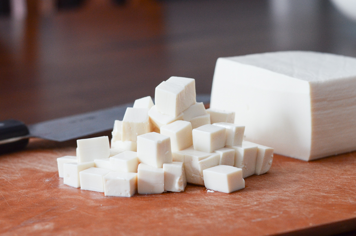 cut cubes of silken, soft tofu