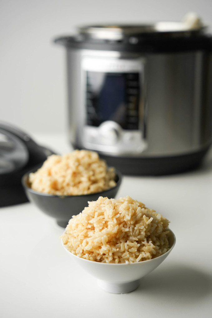 two bowls instant pot brown rice