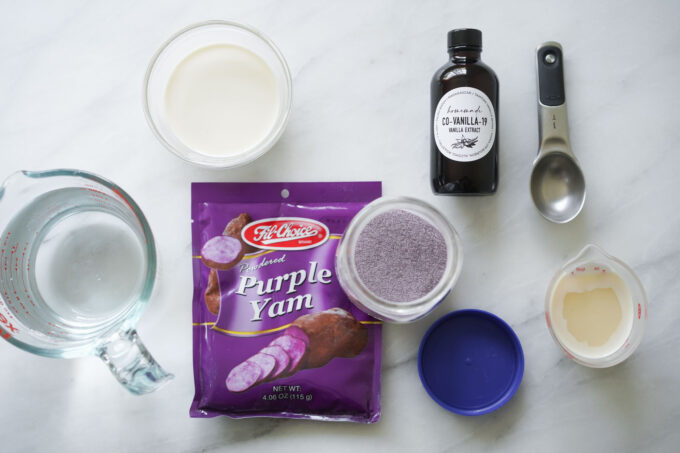 ingredients for ube halaya jam