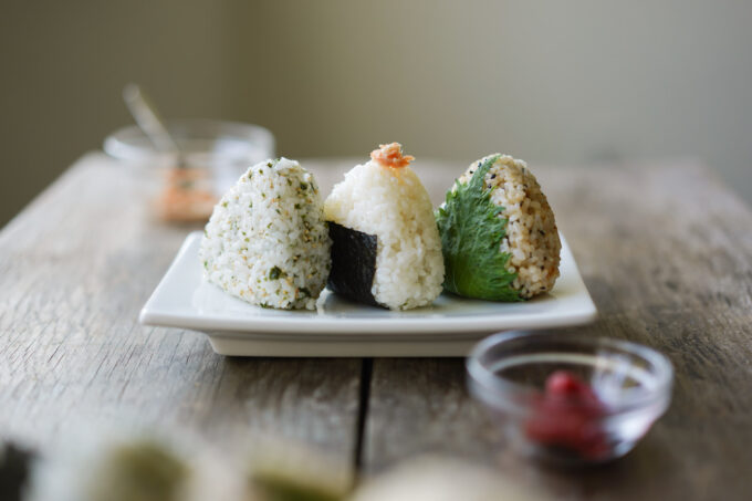 3 onigiri rice balls