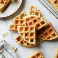 vegan pandan waffle closeup