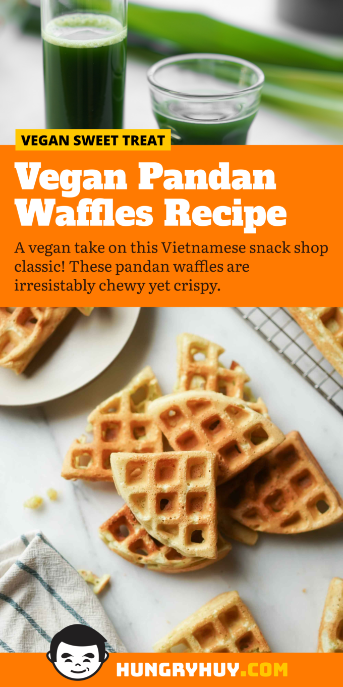 Vegan pandan waffle pinterest image
