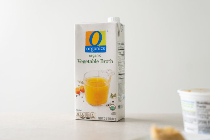 carton of organic vegetable broth