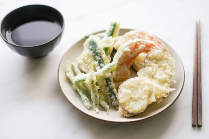 vegetable tempura plate