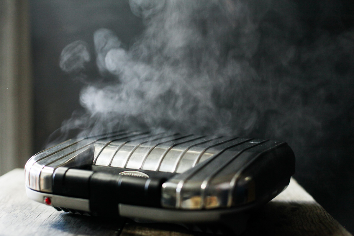 steam coming out of pizzelle iron