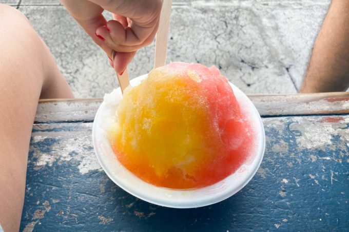 mango and guava shave ice from Waiola