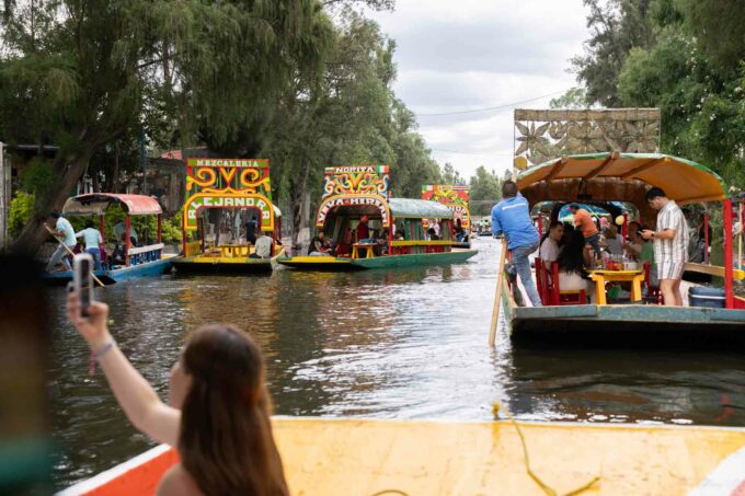 Xochimilco Tour - colorful boats on the river